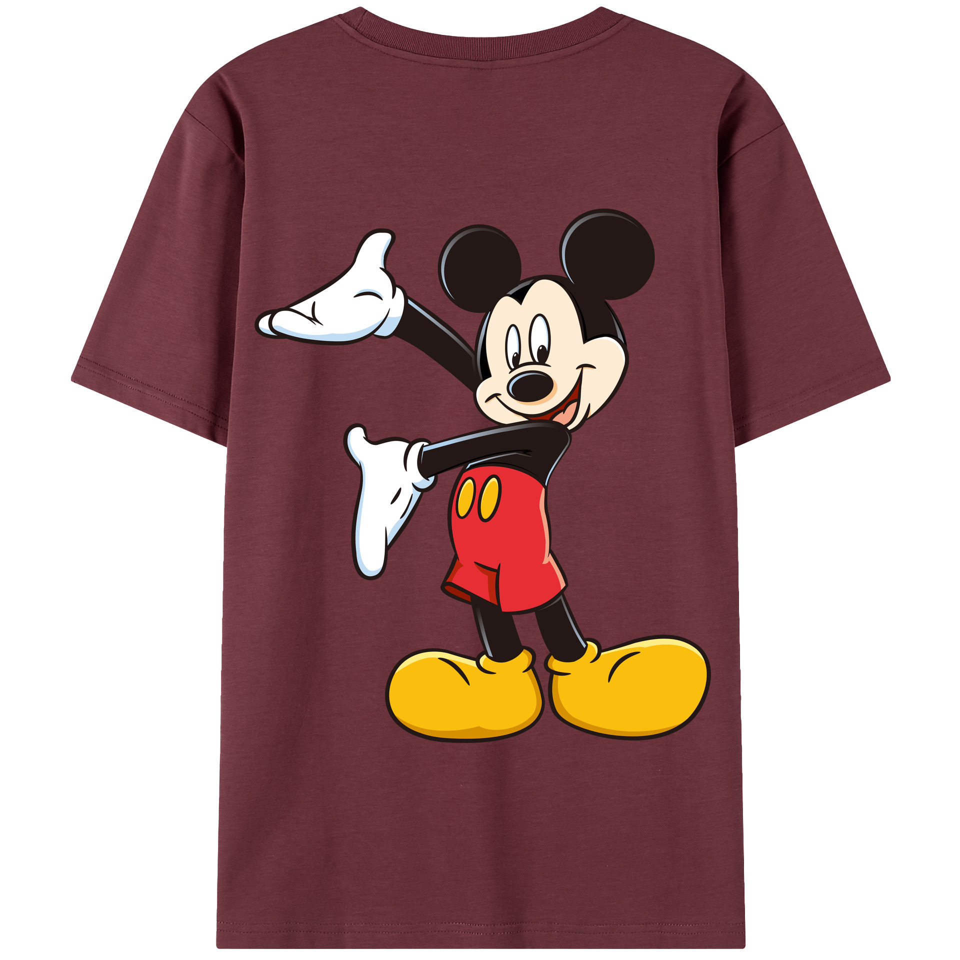 （画像用） ミッキーマウス Mickey Mouse 綿100％半袖Tシャツ（背面プリント）